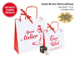 BUSTE IN CARTA BICOLOR BIANCA/ROSSA
